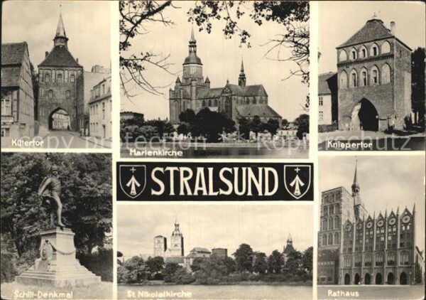 Stralsund Mecklenburg Vorpommern Kütertor Marienkirche Kniepertor Rathau