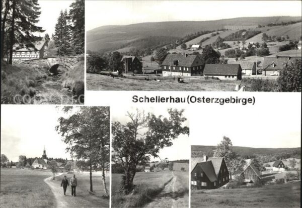 Schellerhau Teilansichten Erholungsort Bach Brücke