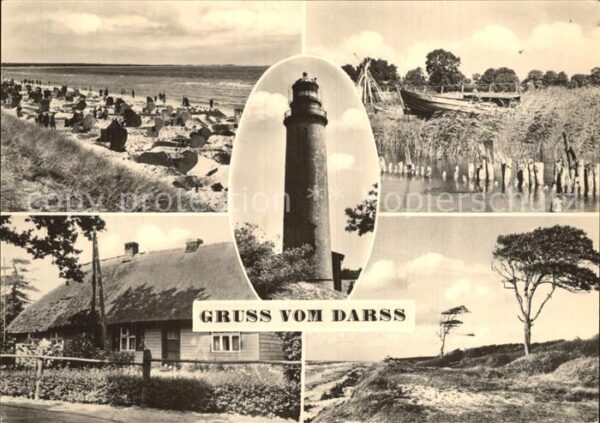 Darss Region Ostsee Strand Leuchtturm Wohnhaus Dünenlandsch