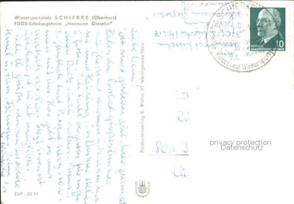 Schierke Harz FDGB Erholungsheim Hermann Gieseler im – Bild 2