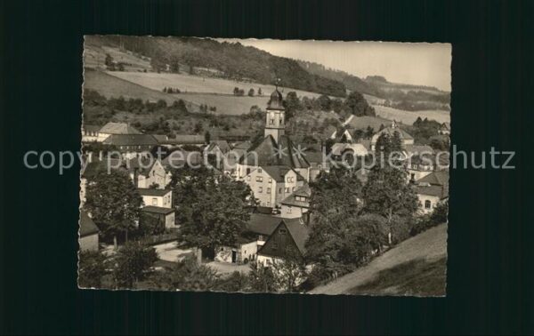 Schmiedeberg  Dippoldiswalde Ortsansicht mit Kirche