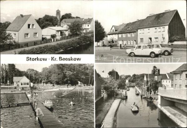 Storkow Mark Teilansicht Markt Freibad Storkower See