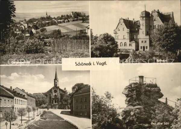 Schoeneck Vogtland Gesamtansicht Rathaus Der Alte Söll Aus