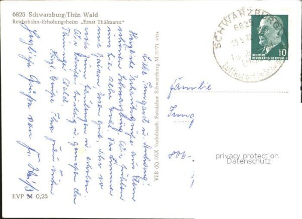 Schwarzburg Thueringer Wald Reichsbahn Erholungsheim Ernst Thälmann – Bild 2