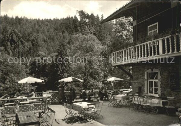 Schwarzburg Thueringer Wald HO Gaststätte Schweizerhaus Terrasse