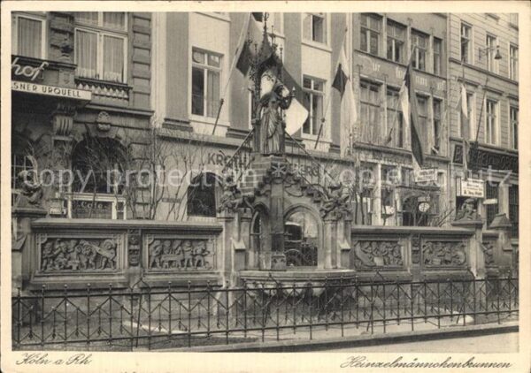 Koeln Rhein Heizelmännchenbrunnen Kupfertiefdruck