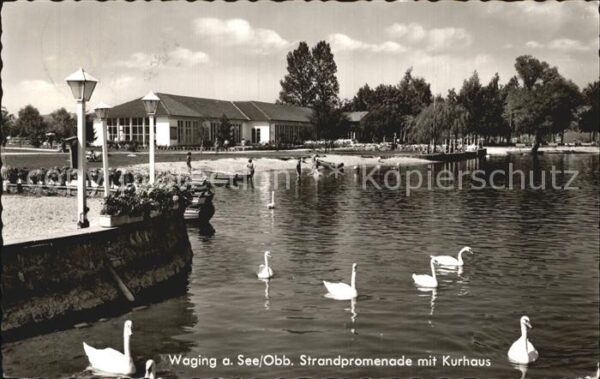 Waging See Strandpromenade mit Kurhaus und Schwane