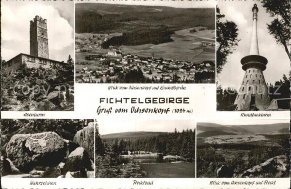 Fichtelgebirge Asenturm Blick vom Ochsenkopf Bischofsg