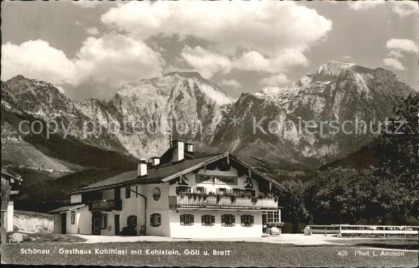 Schoenau Berchtesgaden Gasthaus Kohlhiasl mit Kehlstein Göll u