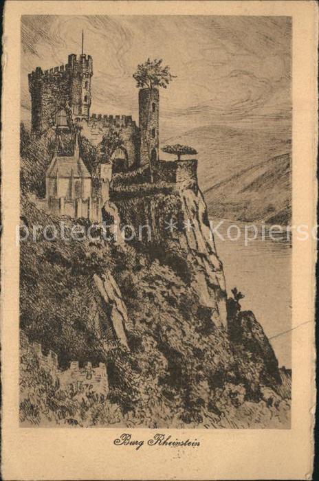 St Goar Burg Rheinstein Zeichnung