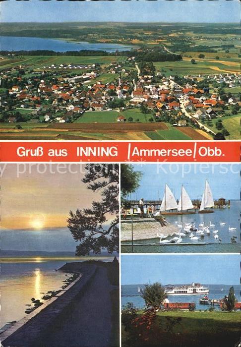 Inning Ammersee Fliegeraufnahme Seglerhafen Fährschiff