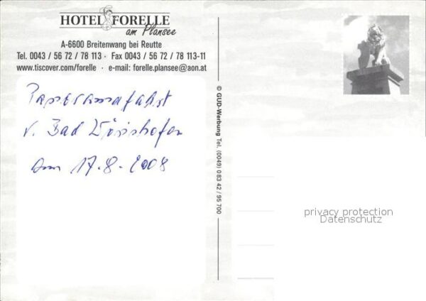 Breitenwang Tirol Hotel Forelle am Plansee Kapelle Radfah – Bild 2
