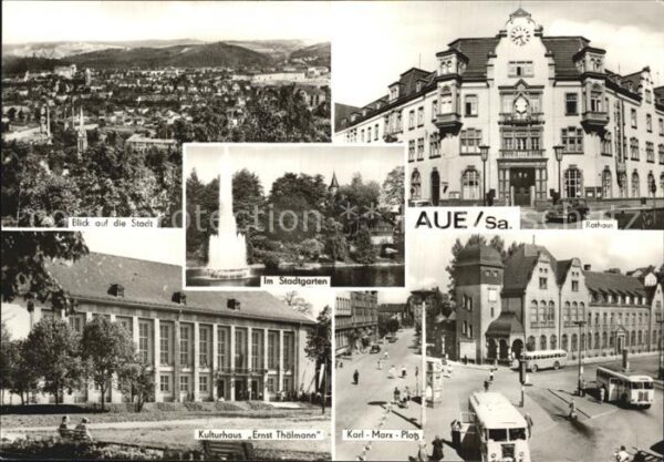 Aue Sachsen Stadtblick Stadtgarten Rathaus Kulturha