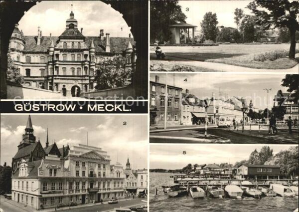 Guestrow Mecklenburg Vorpommern Schloss Rathaus Rosengarten Eisenbahnst