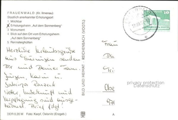 Frauenwald Thueringen Erholungsheim Sonnenberg Monument Ortsb – Bild 2