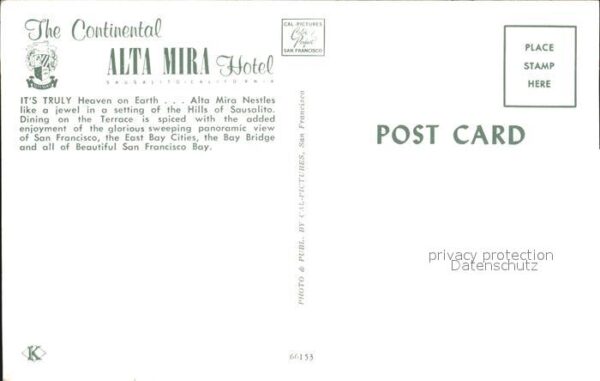 Sausalito The Continental Alta Mira Hotel Terrass – Bild 2