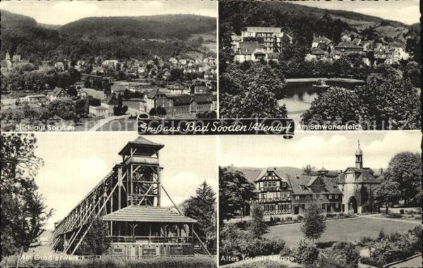 Bad Sooden-Allendorf Fliegeraufnahme Schwanenteich Gradierwe