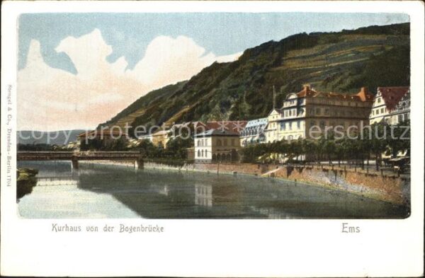 Ems Bad Kurhaus von der Bogenbrücke