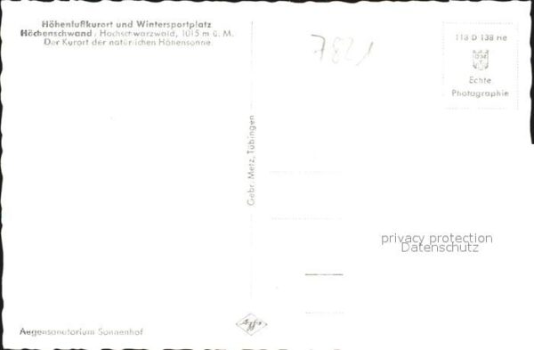 Hoechenschwand Augensanatorium Sonnenhof – Bild 2