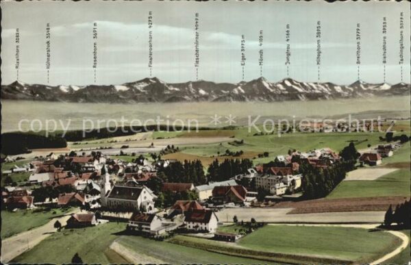 Hoechenschwand Fliegeraufnahme mit Alpen