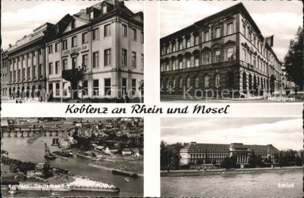 Koblenz Rhein Hauptpost Schloss Deutsches Eck Stadtth