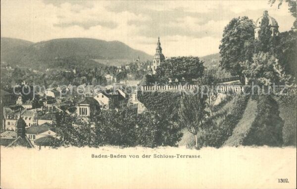 Baden-Baden Blick von der Schlossterrasse