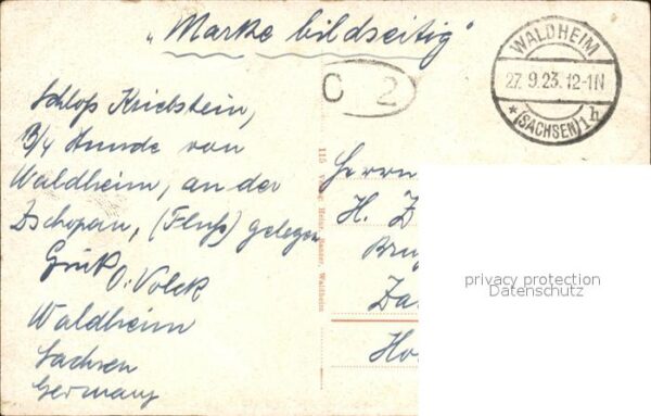 Waldheim Sachsen Künstlerkarte Schloss Kriebstein – Bild 2