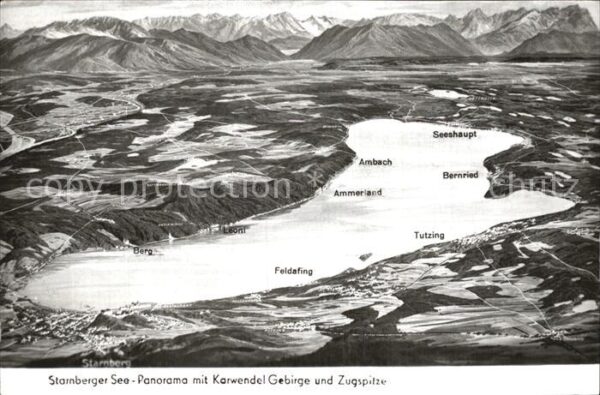 Starnberg mit Karwendel Gebirge und Zugspitze