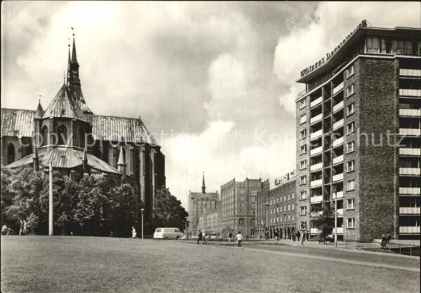 Rostock Marienkirche und Lange Strasse