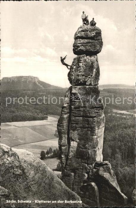 Klettern Bergsteigen Kletterer Barbarine S#chsische Schweiz
