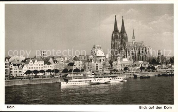 Dampfer Seitenrad Köln am Rhein Dom