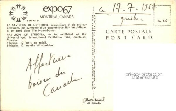 Expositions Expo67 Pavillon de l'Ethiopie – Bild 2