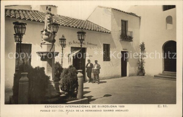 Exposicion Internacional Barcelona 1929 Pueblo Espanol Plaza de la Hermandad