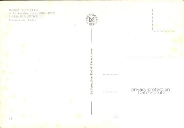 Kuenstlerkarte E. Roesler Franz Maria in Monticelli Ro – Bild 2