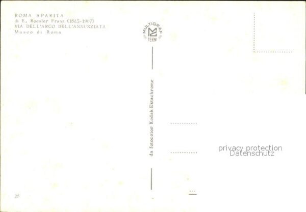Kuenstlerkarte E. Roesler Franz Roma Sparita Via dell' – Bild 2