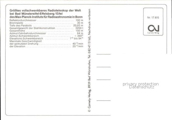 Astronomie Radioteleskop Bad Münstereifel-Effelsbe – Bild 2