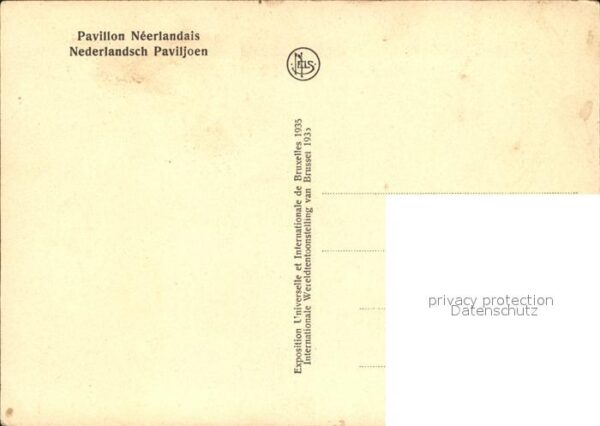 Exposition Internationale Bruxelles 1935 Pavillon Neerlandais – Bild 2