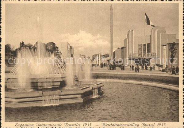 Exposition Internationale Bruxelles 1935 Jeux d_eaux Place Louis Steens