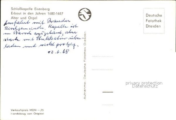 Kirchenorgel Schlosskapelle Eisenberg – Bild 2