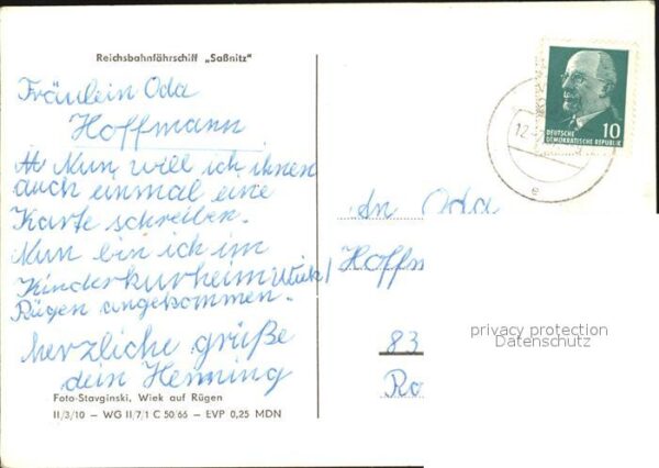 Faehre Ferry Bac Traghetto-- Reichsbahnfährschiff Sassnitz – Bild 2