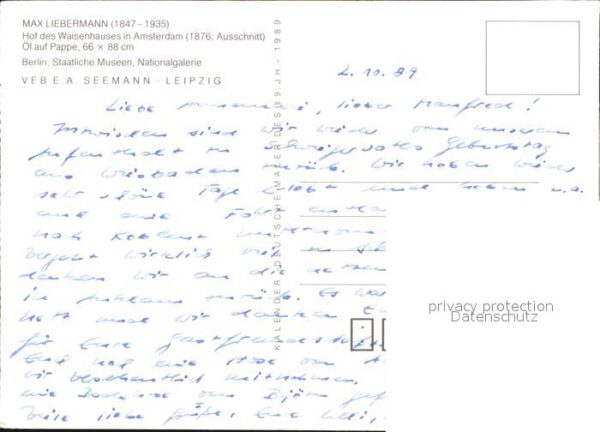 Kuenstlerkarte Max Liebermann Hof des Waisenhauses in – Bild 2