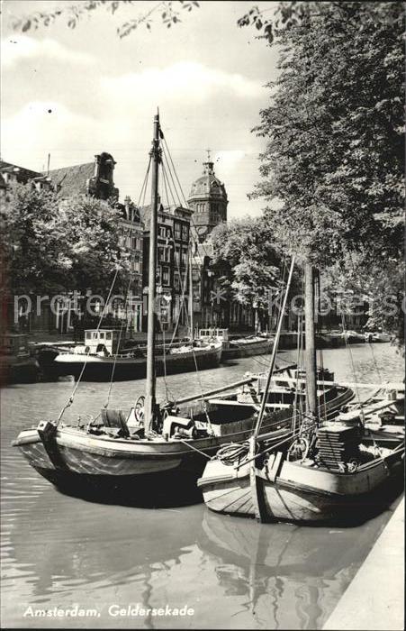 Amsterdam Niederlande Geldersekade Kanal Boote