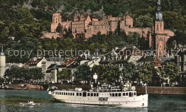 Heidelberg Neckar Dampfer Schloss