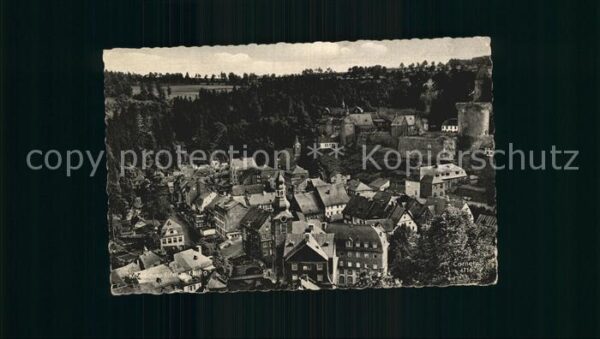 Monschau Stadtbild mit Burg und Jugendherberge