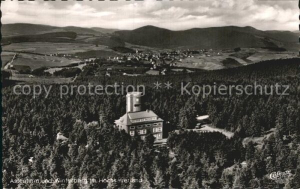 Winterberg Hochsauerland Panorama mit Astenturm Berggasthof