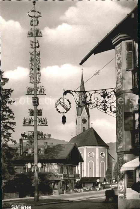 Schliersee Maibaum Türschld Kirche