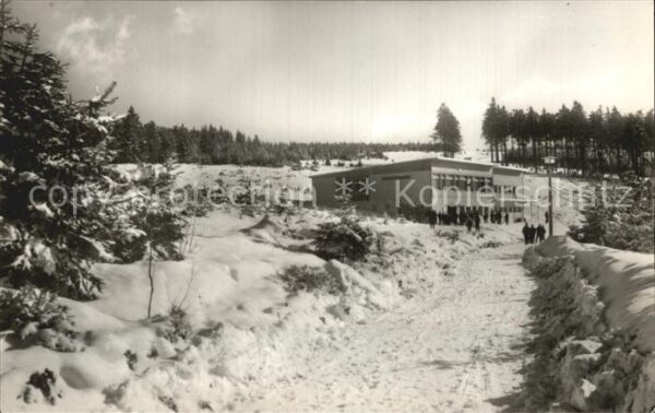 Oberhof Thueringen Schanzenbaude am Grenzadler Winterpanor