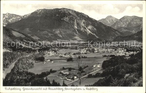Ruhpolding Gesamtansicht mit Rauschberg Sonntagsho