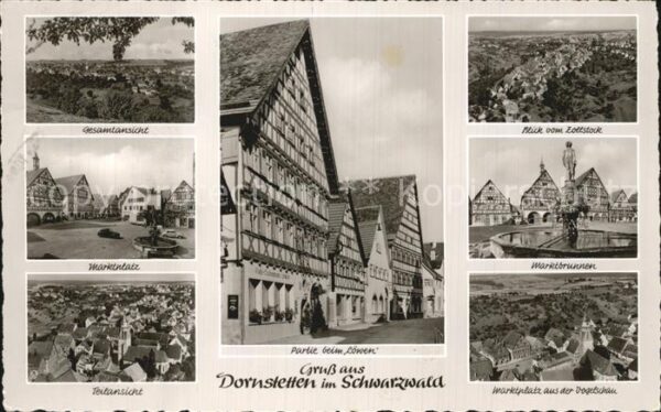Dornstetten Wuerttemberg Marktplatz Gaststätte Löwen Fachwerkhau