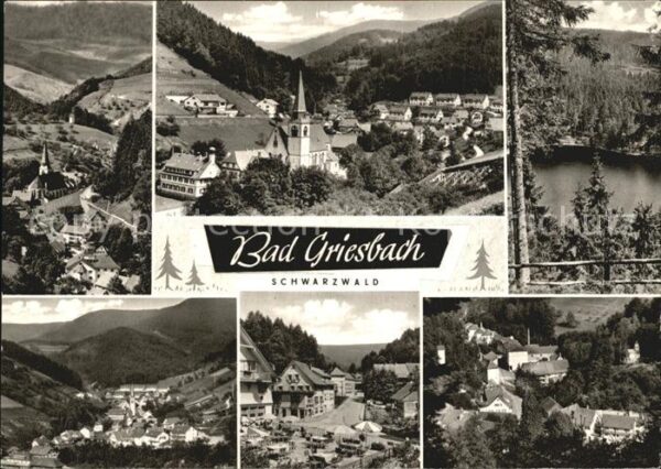 Bad Griesbach Schwarzwald  Ortsansicht mit Kirche Panorama See